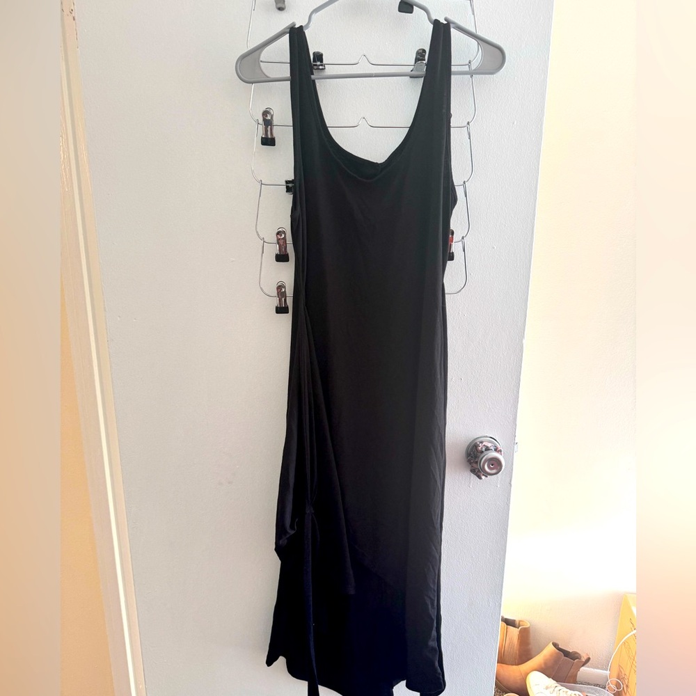 Faux wrap dress below the knee